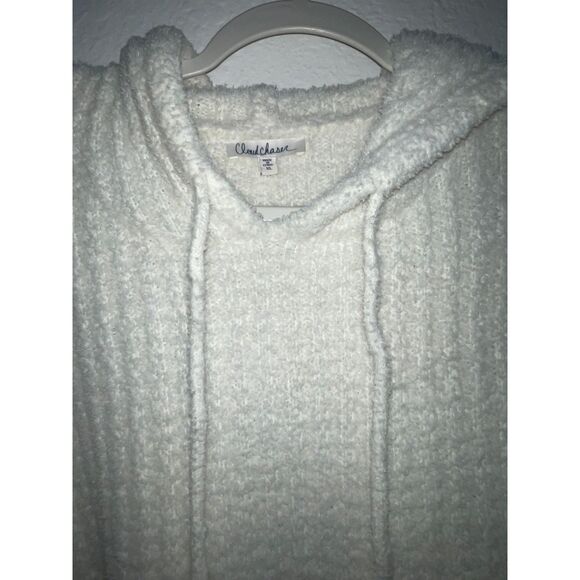 Cloud Chaser Women's XL White Popcorn Knit Hoodie Relax Fit #14 - Picture 2 of 7
